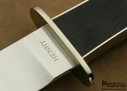 D.E. Henry Custom Knife 1980's 5th Generation Nickel Silver Wrap Ebony "Jackson" - Image 2