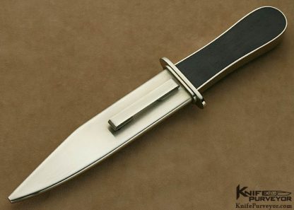 D.E. Henry Custom Knife 1980's 5th Generation Nickel Silver Wrap Ebony "Jackson" - Image 4