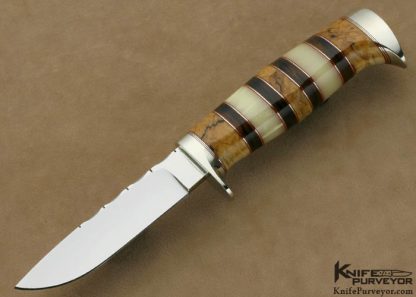 D' Holder Custom Knife Drop Point "My Knife Jr." Spalted Maple with Ironwood and White Amber