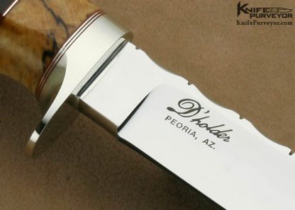 D' Holder Custom Knife Drop Point "My Knife Jr." Spalted Maple with Ironwood and White Amber - Image 4
