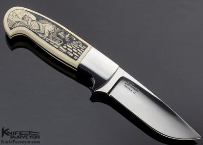 D'Holder Custom Knife Scrimshawed Hunter Fossil Walrus - Image 3