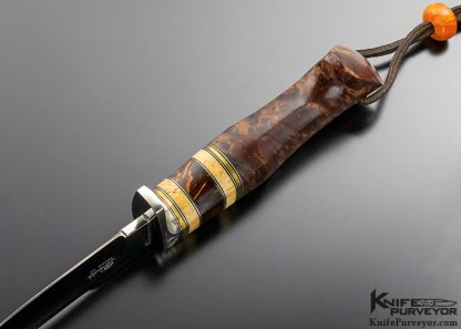 D'Alton Holder Custom Knife Engraved By Pat Holder "Fat Natchez" Hidden Tang With Royal Russian Walnut And Oosic - Image 6