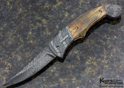 Dale Reif Custom Knife Damascus and Mammoth Auto Linerlock