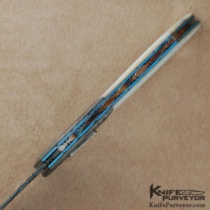 Dale Reif Custom Knife Mother of Pearl & Damascus Automatic Linerlock - Image 4