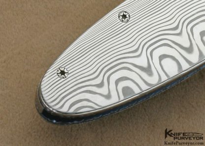 Les Scherr Custom Knife All Damasteel Damascus Gents Linerlock - Image 4