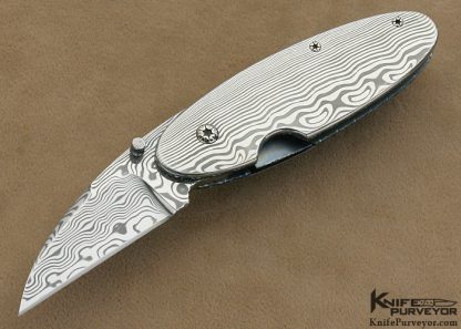 Les Scherr Custom Knife All Damasteel Damascus Gents Linerlock