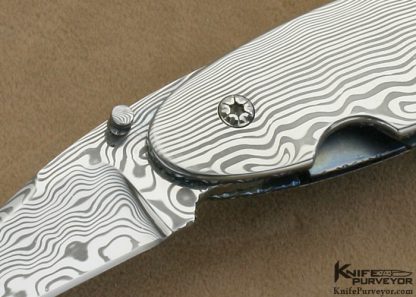 Les Scherr Custom Knife All Damasteel Damascus Gents Linerlock - Image 2