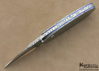 Les Scherr Custom Knife All Damasteel Damascus Gents Linerlock - Image 5