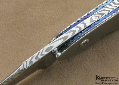 Les Scherr Custom Knife All Damasteel Damascus Gents Linerlock - Image 6