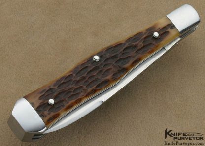 Dan Burke Custom Knife 2 Bladed Jigged Bone Slip Joint - Image 4