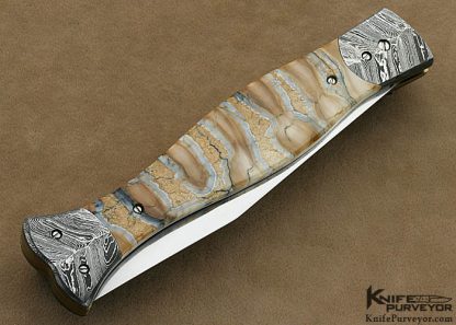 Dan Chinnock Custom Knife S30V, Damascus  "Fishtail" Linerlock - Image 3