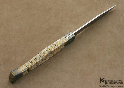 Dan Chinnock Custom Knife S30V, Damascus  "Fishtail" Linerlock - Image 4