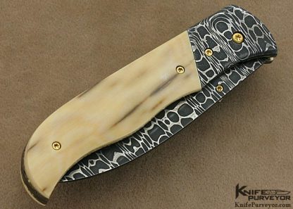 Dan Chinnock Custom Knife Chad Nichols Damascus Wharncliff Linerlock - Image 3