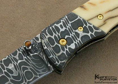 Dan Chinnock Custom Knife Chad Nichols Damascus Wharncliff Linerlock - Image 2