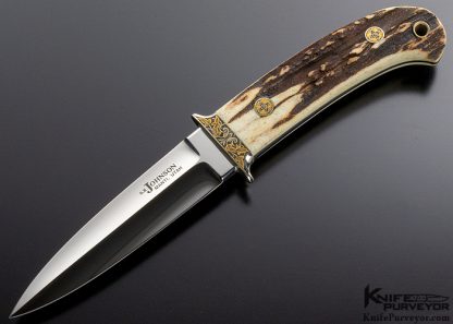 SR Johnson Custom Knife Dan Wilkerson Engraved Boot Knife 9091