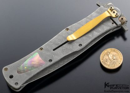 Darrel Ralph Custom Knife Integral Damascus and Black Lip Pearl Dagger - Image 5