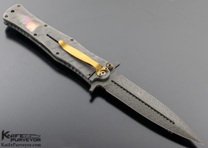 Darrel Ralph Custom Knife Integral Damascus and Black Lip Pearl Dagger - Image 3