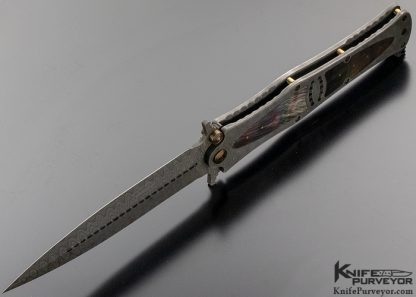 Darrel Ralph Custom Knife Integral Damascus and Black Lip Pearl Dagger - Image 6