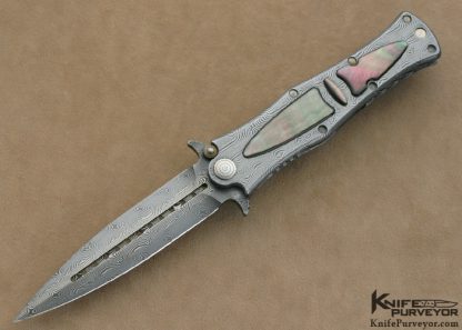 Darrel Ralph Custom Knives Blacklip Tahitian Pearl Shell & Mike Norris Stainless Damascus Assisted Opening MADD MAXX IV