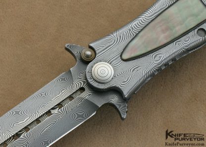 Darrel Ralph Custom Knives Blacklip Tahitian Pearl Shell & Mike Norris Stainless Damascus Assisted Opening MADD MAXX IV - Image 2