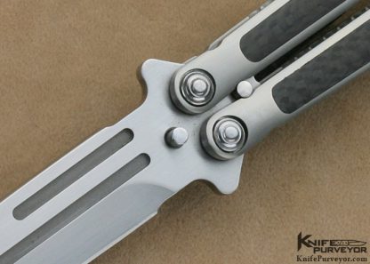 Darrel Ralph Custom Knife "Venturi" Balisong with Carbon Fiber Interframe Inlays & S30V Dagger Blade - Image 2