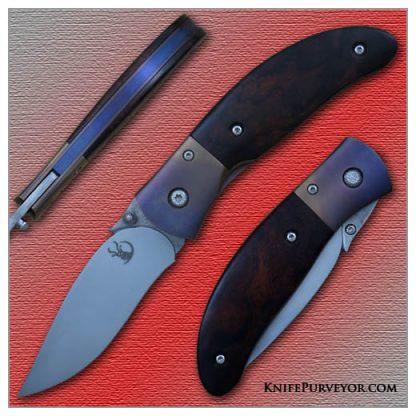 David Broadwell's Custom Knife: Limited Edition Springbok Series Ironwood Linerlock Antelope Numbered 22 of 25