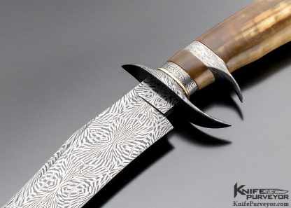 David Lisch Custom Knife Damascus & Walrus Subhilt - Image 2