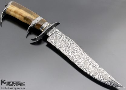 David Lisch Custom Knife Damascus & Walrus Subhilt - Image 3