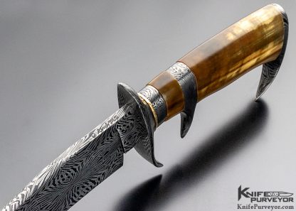 David Lisch Custom Knife Damascus & Walrus Subhilt - Image 5
