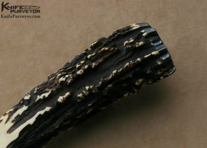 Dave Lisch Custom Knife Sole Authorship "Feather" Damascus & Popcorn Stag Hunter - Image 3