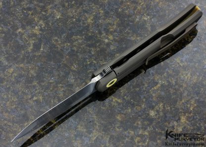 David Sharp Custom Knife "SharpWerks" Frame Horn Titanium Framelock with Westing House Micarta Accents - Image 5