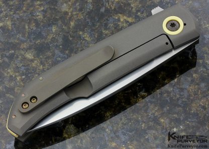 David Sharp Custom Knife "SharpWerks" Frame Horn Titanium Framelock with Westing House Micarta Accents - Image 3
