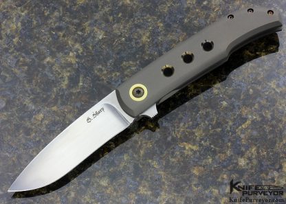 David Sharp Custom Knife "SharpWerks" Frame Horn Titanium Framelock with Westing House Micarta Accents