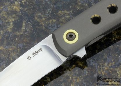 David Sharp Custom Knife "SharpWerks" Frame Horn Titanium Framelock with Westing House Micarta Accents - Image 2