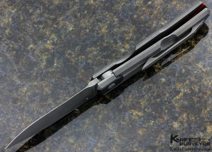 David Sharp Custom Knife "SharpWerks" Frame Horn Titanium Framelock with Carbon Fiber Accents - Image 5