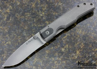 David Sharp Custom Knife "SharpWerks" Frame Horn Titanium Framelock with Carbon Fiber Accents