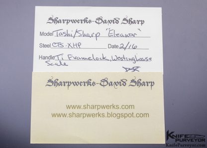 David Sharp "SharpWerks" Tashi Bharucha Custom Knife "Eleanor" - Image 8