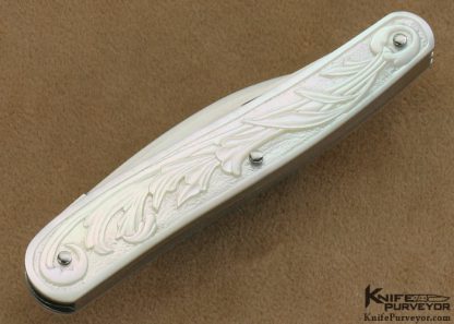 David Taylor Custom Knife Fluted Mother of Pearl Whittler - Image 4