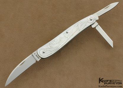 David Taylor Custom Knife Fluted Mother of Pearl Whittler