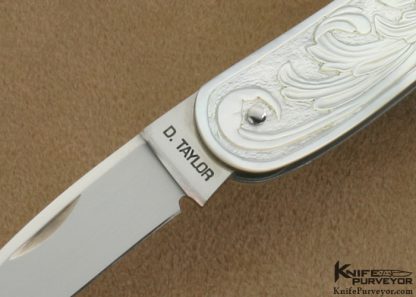 David Taylor Custom Knife Fluted Mother of Pearl Whittler - Image 2