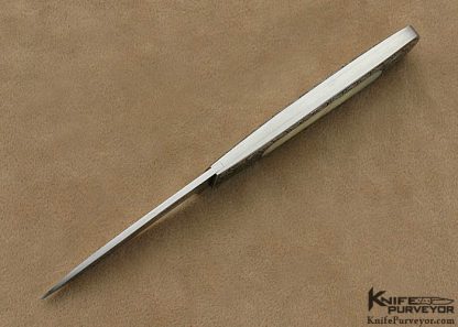 David Taylor Custom Knife Simon Lytton Engraved with Green Sea Snail Shell Interframe Slipjoint - Image 5