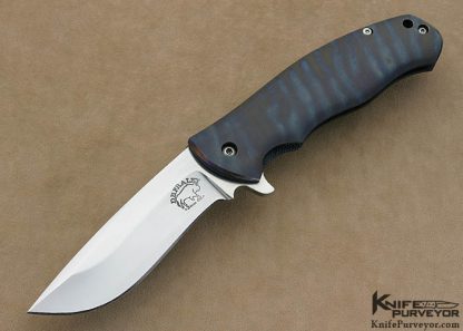 D.B. Fraley Custom Knife S30V & Torch Colored Titanium "Torrent" Flipper