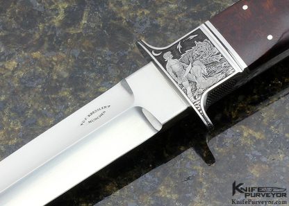 Deitmar Kressler Custom Knife Ironwood Fighter Engraved by S. Stoltz - Image 2