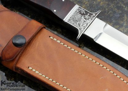 Deitmar Kressler Custom Knife Ironwood Fighter Engraved by S. Stoltz - Image 4