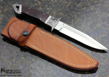 Deitmar Kressler Custom Knife Ironwood Fighter Engraved by S. Stoltz - Image 3