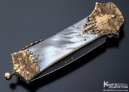 Dellana Custom Knife 1st "Meltdown" Lockback Dagger with Sole Authorship Composite Damascus - Image 3