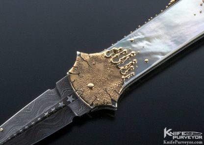 Dellana Custom Knife 1st "Meltdown" Lockback Dagger with Sole Authorship Composite Damascus - Image 2