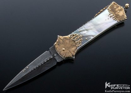 Dellana Custom Knife 1st "Meltdown" Lockback Dagger with Sole Authorship Composite Damascus 9170