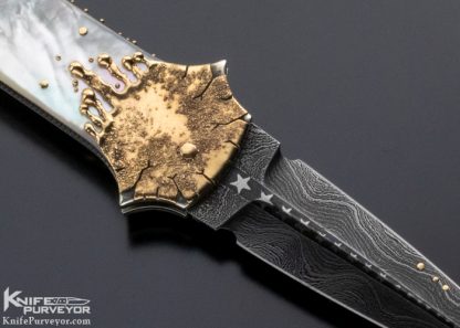 Dellana Custom Knife 1st "Meltdown" Lockback Dagger with Sole Authorship Composite Damascus - Image 5
