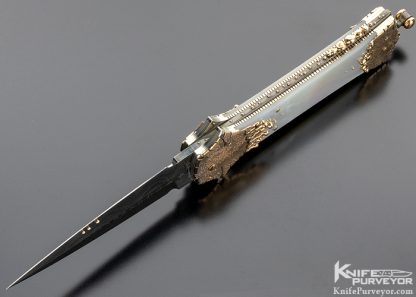 Dellana Custom Knife 1st "Meltdown" Lockback Dagger with Sole Authorship Composite Damascus - Image 6